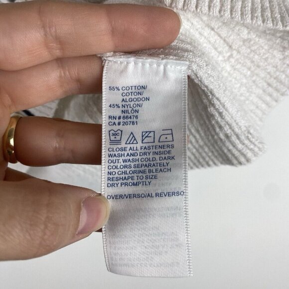 Tommy Hilfiger Women's Ribbed Cardigan Button Up Size XL Cream Preppy Cotton - Picture 4 of 8